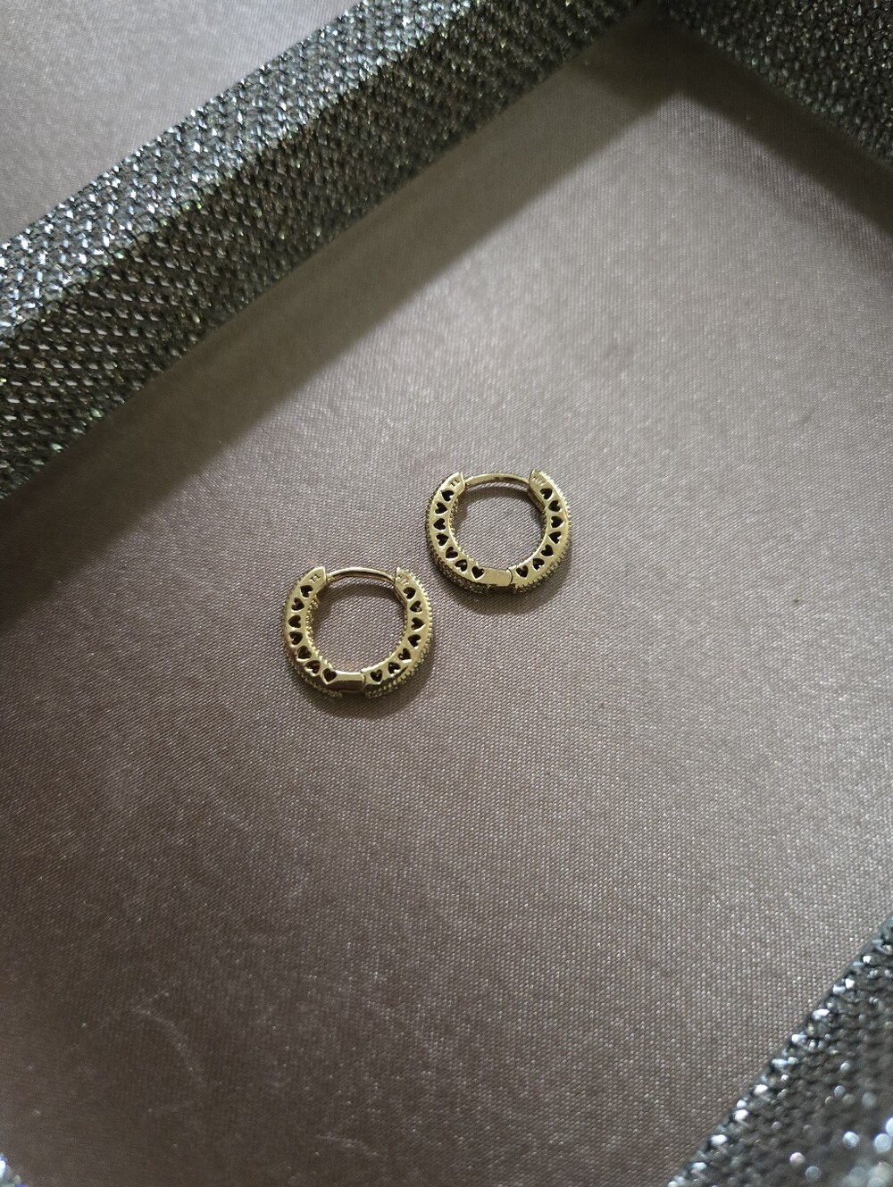 Pandora Pavé Heart Hoop Gold Plated Earrings - Picture 7 of 12